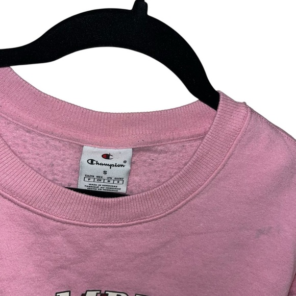Champion Pink Crewneck Sweatshirt Small Logo Pullover Vintage Y2K Streetwear S - Picture 4 of 5
